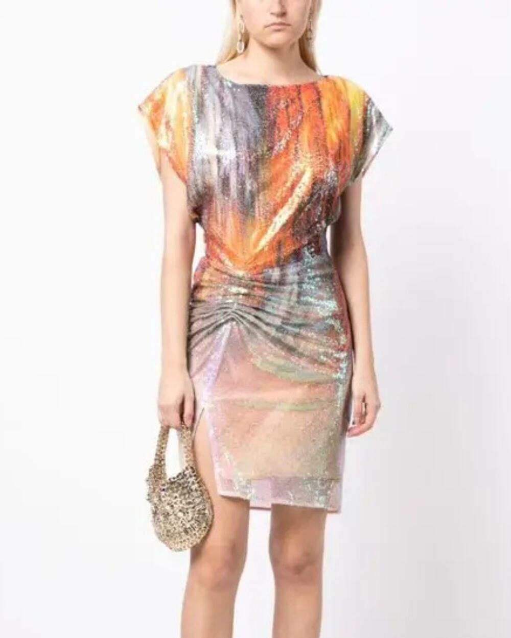 ITMFL In the Mood for Love NEW Tollero Orange Sequin Mini Party Cocktail Dress